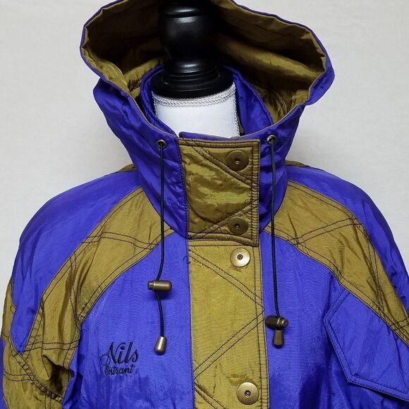 VINTAGE NILS Skiwear Hooded Ski Puffer Jacket - Picture 3 of 14